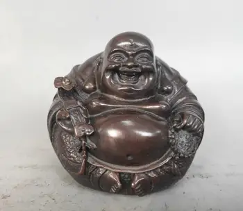 

China pure brass maitreya Buddha purple statue