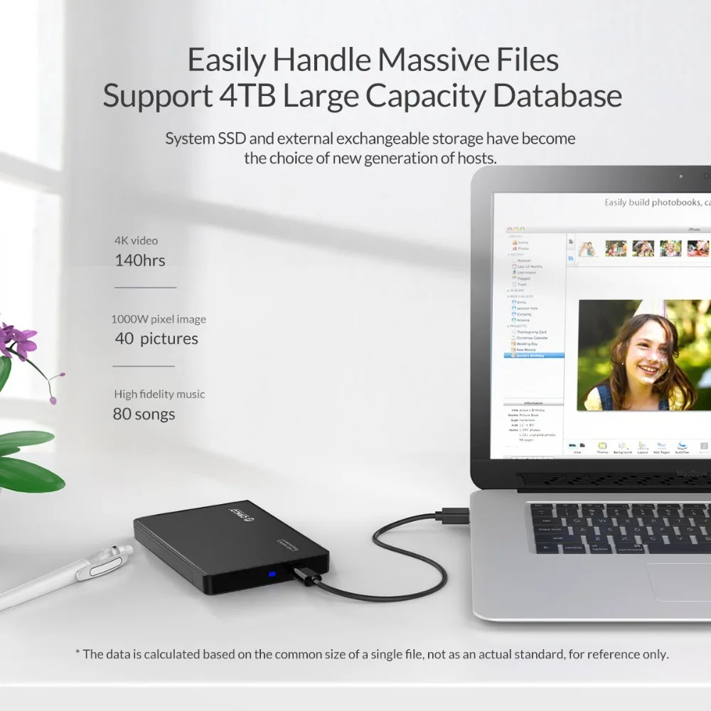 ORICO 2.5 inch Type-C Hard Drive Enclosure USB3.1 Gen2 Type-C SSD Adapter USB3.0 Hard Disk Drive Box for SSD External HDD Case