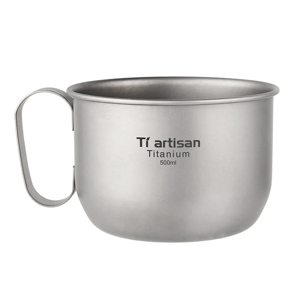 

500ml Titanium Pot Titanium Water Mug Cup Coffee Mug Outdoor Camping Hiking Backpacking Pot Cooking Pots Picnic Hang Pot