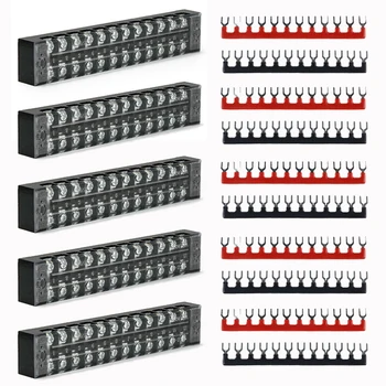 

12 Points Auto Marine Power Distribution Bus Bar Terminal Block Set 100A 660V +Terminal Barrier Strips For Car Auto Accessories