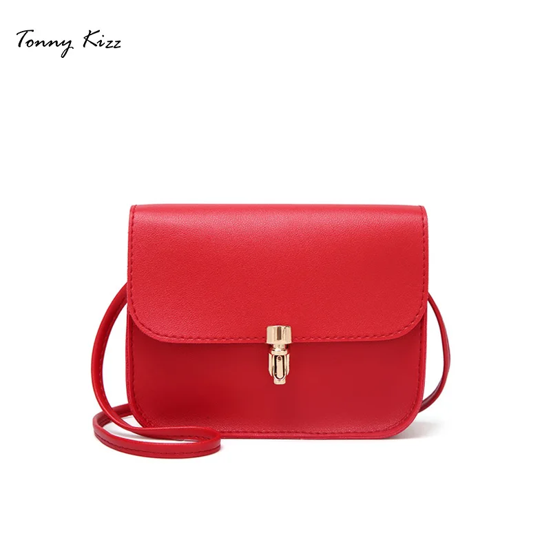 

Tonny Kizz small women shoulder bags solid color lady mini crossbody bags red PU leather women messenger bags large capacity new