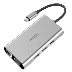 OPQ-Wiwu 10 в 1 Usb хаб для Macbook Usb C к Hdmi/Vga/Rj45 Thunderbolt 3 адаптер для Dell/samsung/huawei P20 Pro Тип-C Usb 3