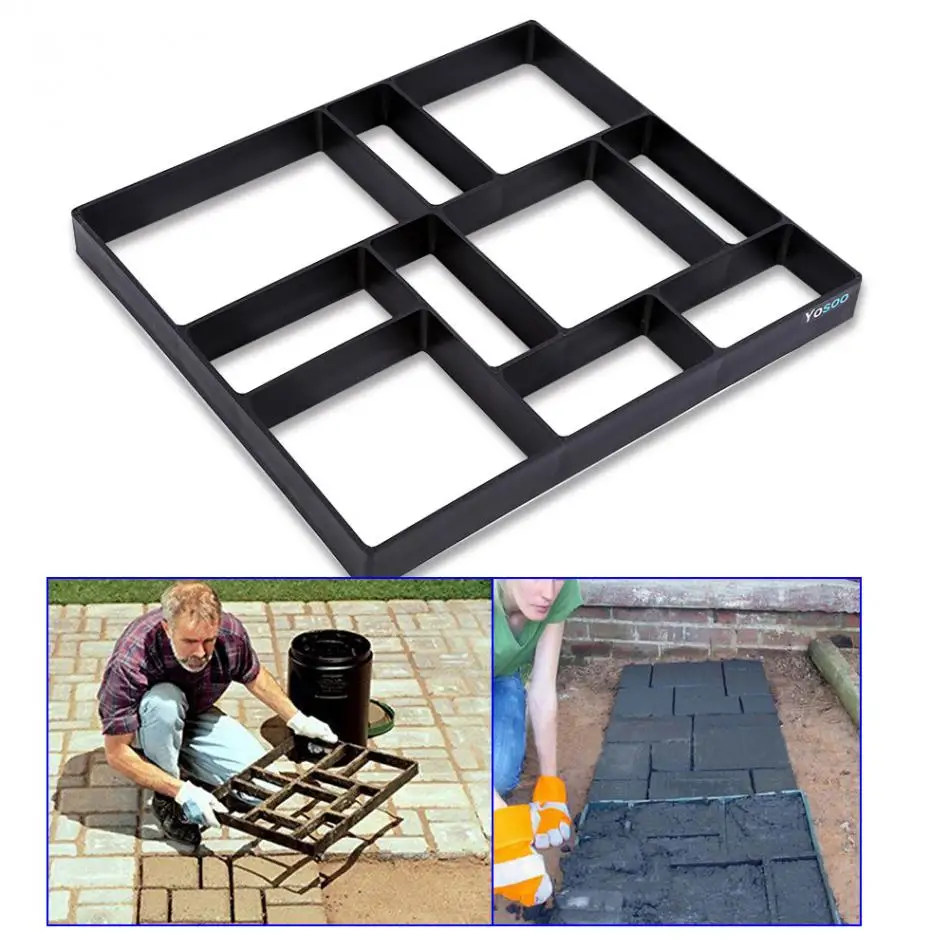 

10 Girds DIY Moulds Plastic Paving Maker Mold Manually Concrete Paving Molds Stone Road Concrete Mold Garden Decoration