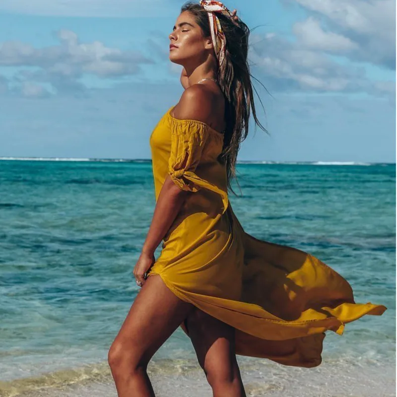 Bohemian Beach Dress Women Summer 2019 Chiffon Maxi Long Boho Dresses Vintage Sexy Off Shoulder Black Red Yellow Vestidos Robe Bohemian Beach Dress Women Summer 2019 Chiffon Maxi Long Boho Dresses Vintage Sexy Off Shoulder Black Red Yellow Vestidos Robe