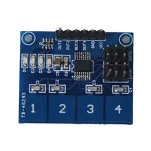 TTP224 4-channel módulo sensor de toque digital interruptor de toque Capacitiva azul