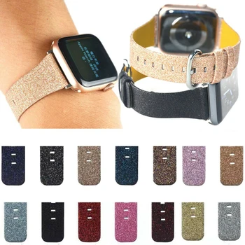 

Correa for Apple Watch 42Mm Genuine Leather Fashion Shiny Leather Strap Watch 38 40 42 44mm for Apple Watch 4 3 2 1 Band