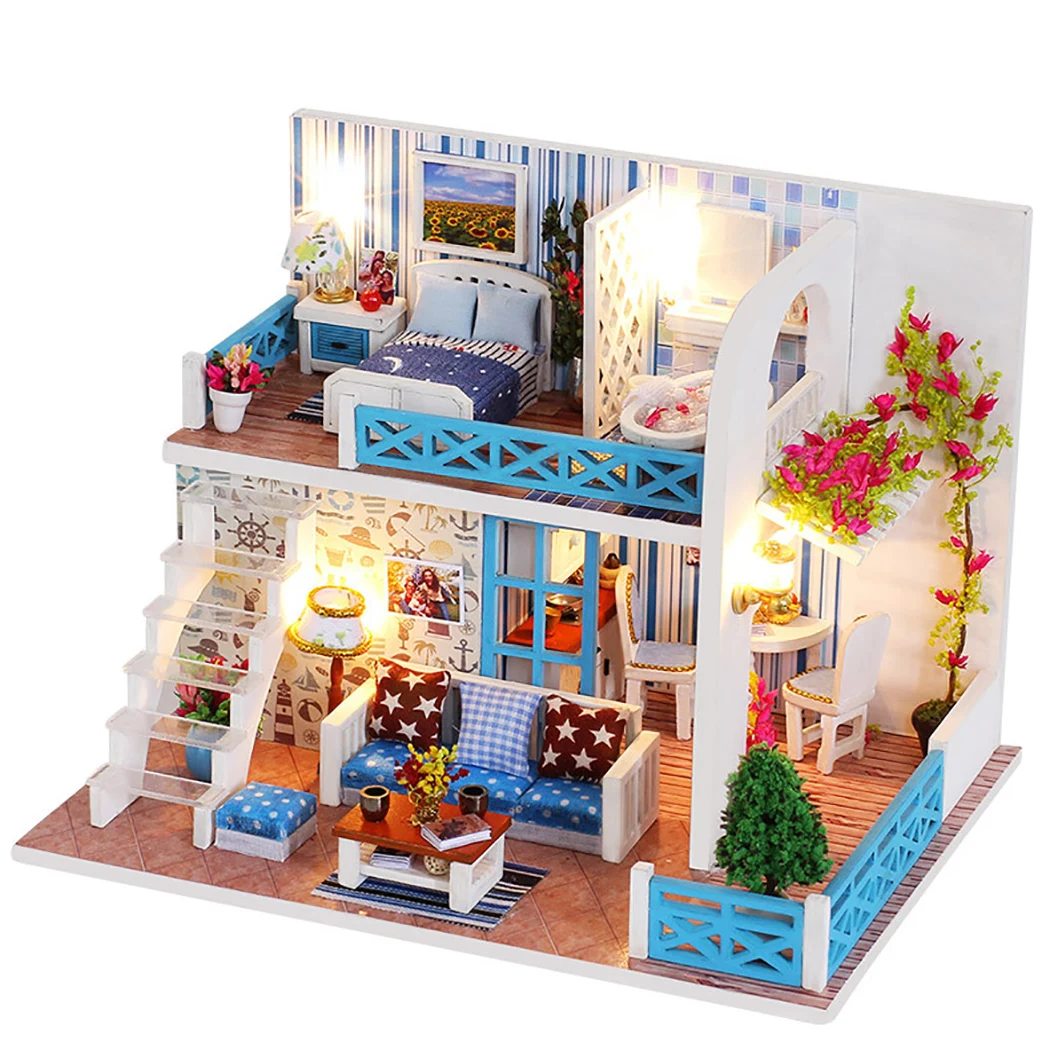 

Miniature Dollhouse Kit Lovely DIY Mini Doll House Miniature House for Kids