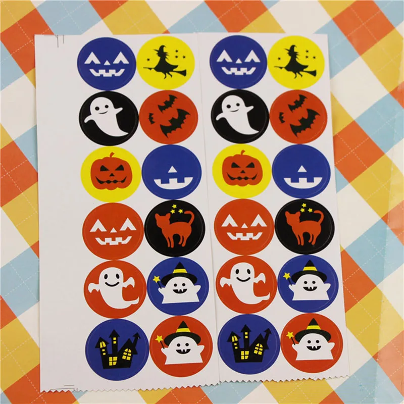 

12pcs/Set Halloween Stickers Kawaii Decorative Adhesive Stickers Decorations Diary Diy Bottle Cookie Box Creative Stationery