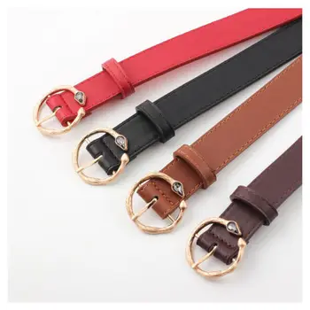 

New Fashion Vintage Women's Metal Leather Round Buckle Waist Belt Boho Waistband