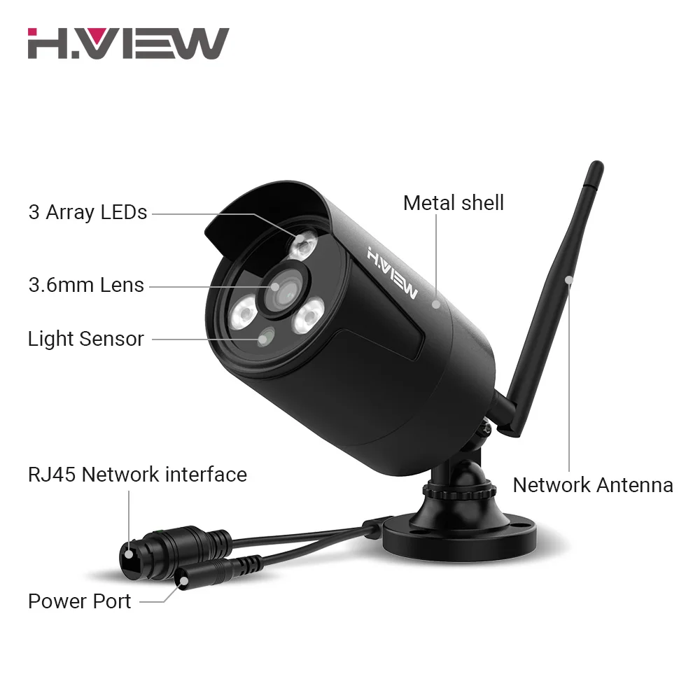  H.VIEW 1080P Wifi CCTV Camera Security System Kit Wireless Video Surveillance with Recording Wirele - 32984935981