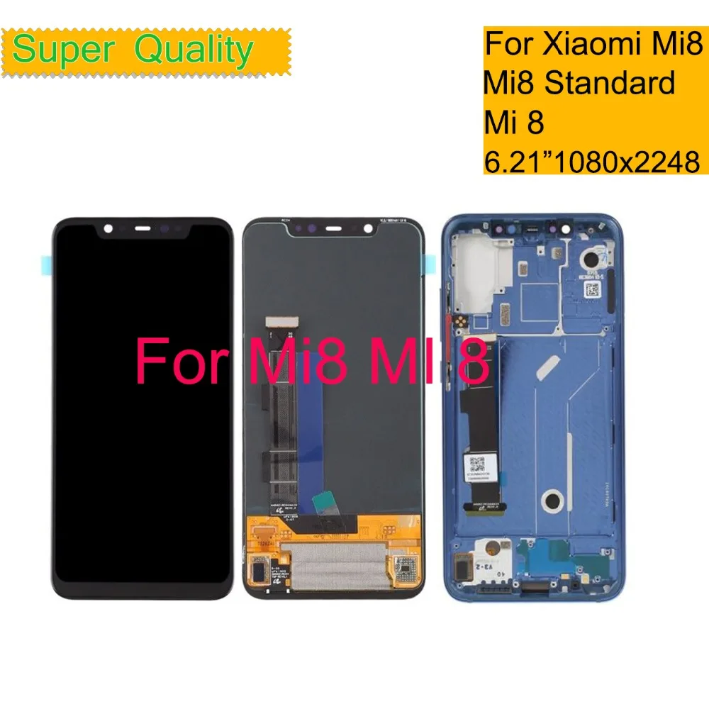 10 шт./лот Amoled для Xiaomi mi 8 ЖК-дисплей с сенсорным экраном дигитайзер панель Pantalla