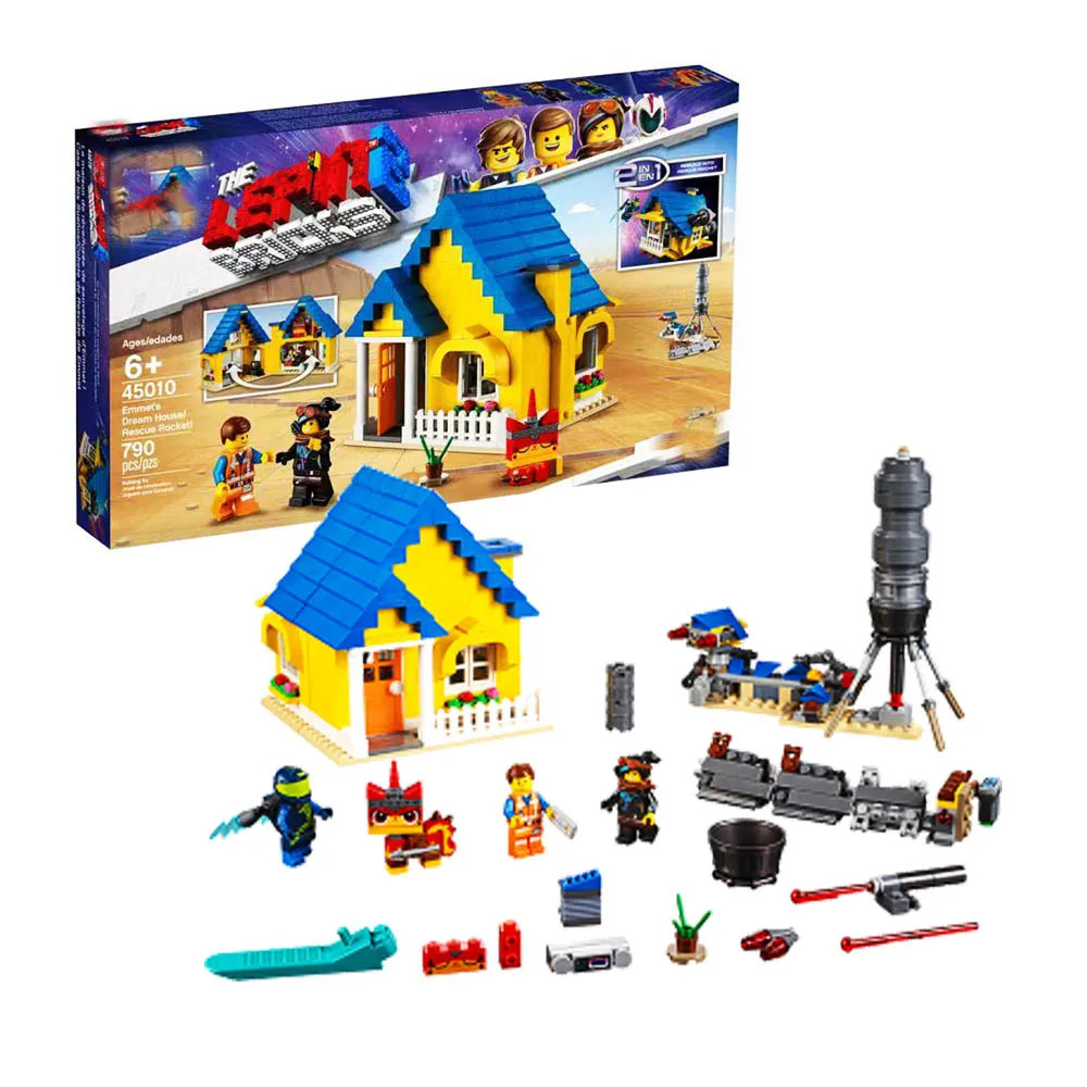 Skup 2019 nowy dom marzeń Emmet Rescue Rocket Building Blocks kompatybilny LegoINGLYS Movie 2 70831 zabawki edukacyjne prezenty świąteczne