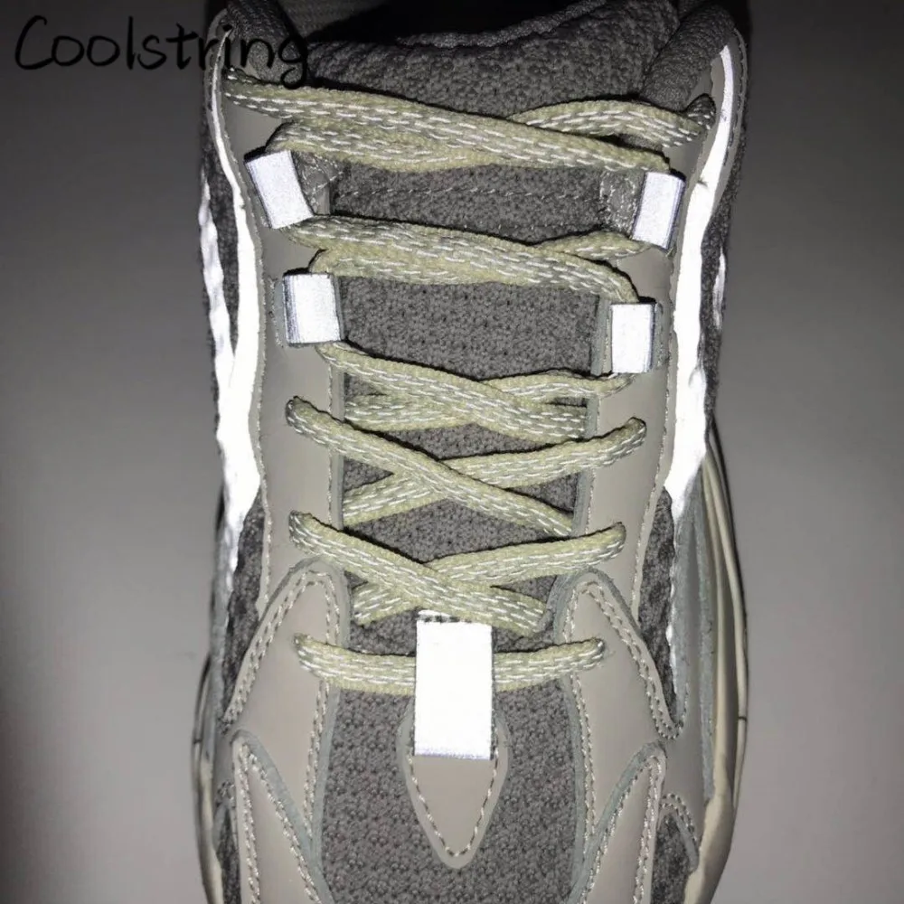 Coolstring Semicircular 3M Reflective Shoelace Oval Rope Laces Athletic Bootlace Highlight Sneakers Safety Shoestrings Latchet
