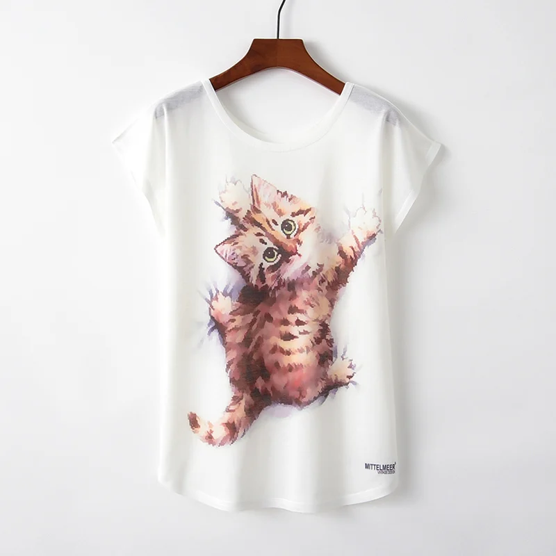 Женская футболка с принтом кошки Размеры M L XL | одежда