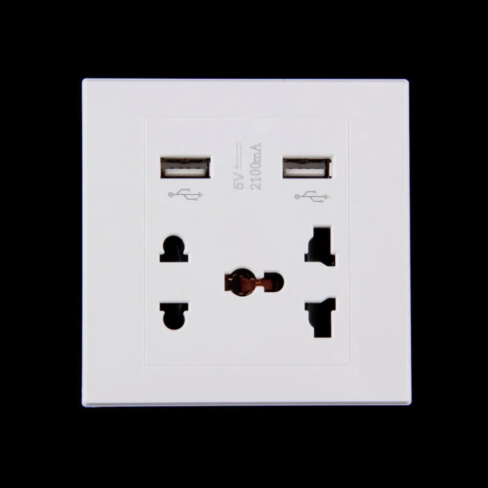 

2019 Dual USB Port 5V 2100MA Electric Wall Charger Port Dock Socket Power Outlet Electricity AC Power Panel Plate