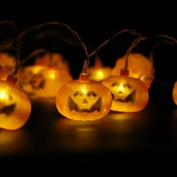 

3.8m 16 LED Jack O'lantern Pumpkin String Lights Battery Operated for Halloween Christmas Decoration pumpkin string lights
