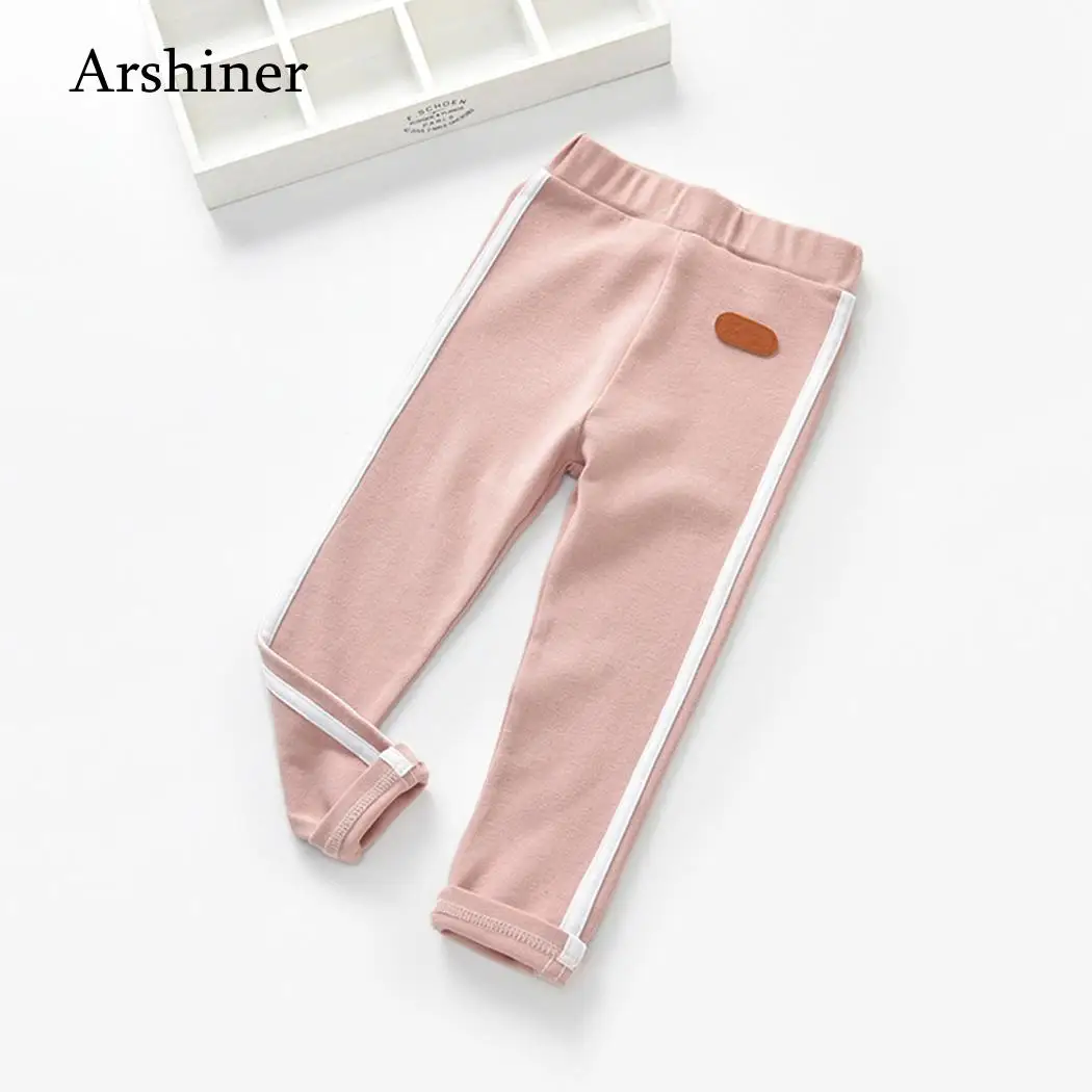 

Spring Elastic Soft Straight Autumn Pants Fashion Mid Kids Waist Striped Spring Unisex Children Treatment Casual Side