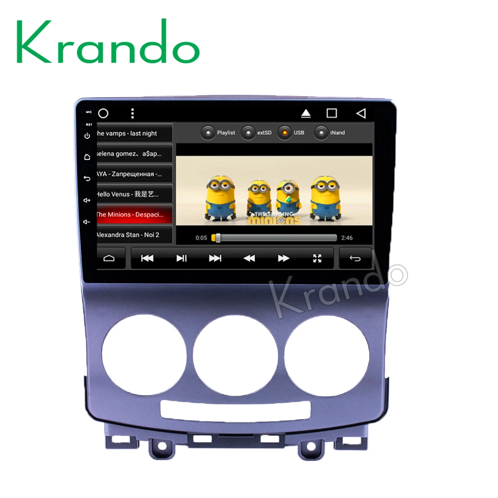 Perfect Krando Android 8.1 9" IPS Touch screen car Multmedia player for Mazda 5 2005-2010 radio player video gps navigation wifi BT 1