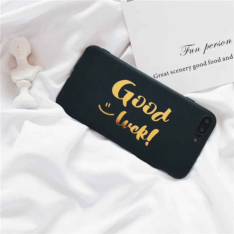 

Good Luck Matte Cover For iPhone X Case 6 6S 7 8 Plus X XS Max XR Capa Good Luck Soft TPU Case for iPhone 8 Case Funda
