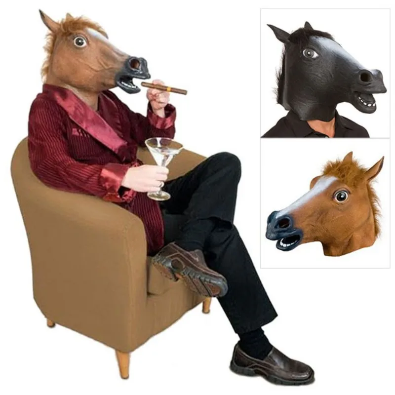 

Horse Head Mask Halloween Masquerade Masks Party Cosplay Animal Masque Mascaras De Latex Realista Mascara Funny Horror Rare Mask