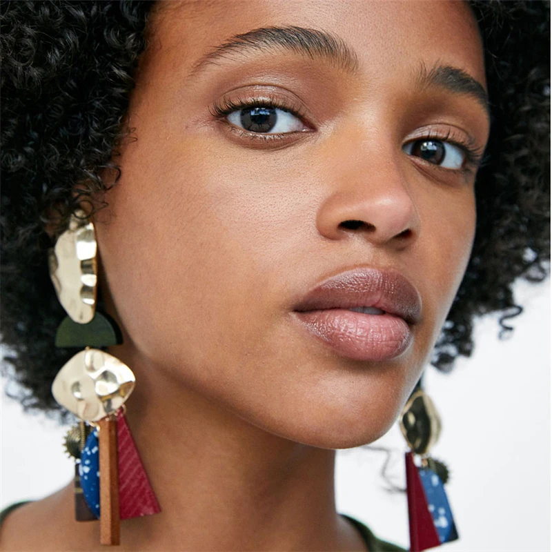 

Fashion Woman Earrings Hanging Long Flowers Statement Earrings Big Za 2019 Christmas Drop Earring Female Bohemian Brincos