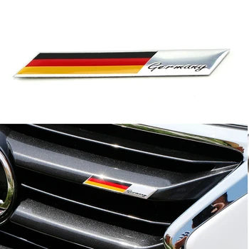 

2pcs 100% Brand New And High Quality Aluminum Alloy and high temperature paint Germany Flag Car Sticker for Car Front Grille