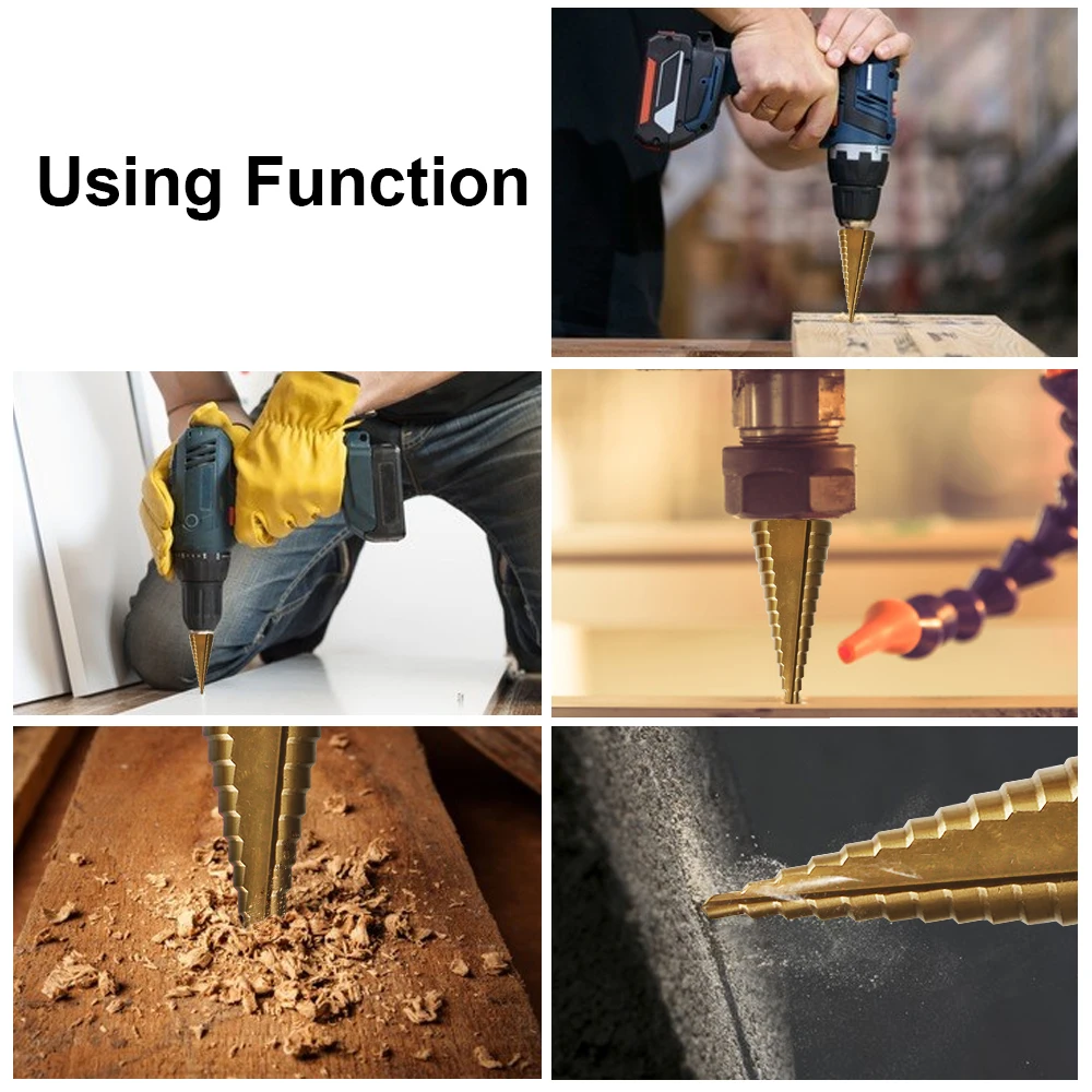 JelBo 4-32mm Step Drill Bit HSS Drilling Power Tools Hex Titanium Step Cone Drill Bit Taper Hole Cutter woodworking for Metal JelBo 4-32mm Step Drill Bit HSS Drilling Power Tools Hex Titanium Step Cone Drill Bit Taper Hole Cutter woodworking for Metal