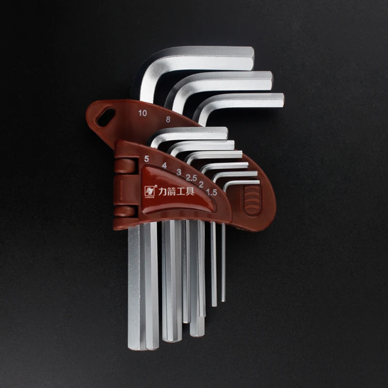 9Pcs CR-V Hex Key Allen Wrench Ball End Chromium Vanadium Steel Hexagonal Wrench Socket Head Wrench Screwdriver Hand Tool Sets