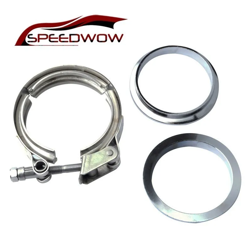 

SPEEDWOW 2.5 Inch Stainless Steel V-Band Clamp Flange Flat Kit Turbo Exhaust Flange For Exhaust Turbo Pipe Car Accessories