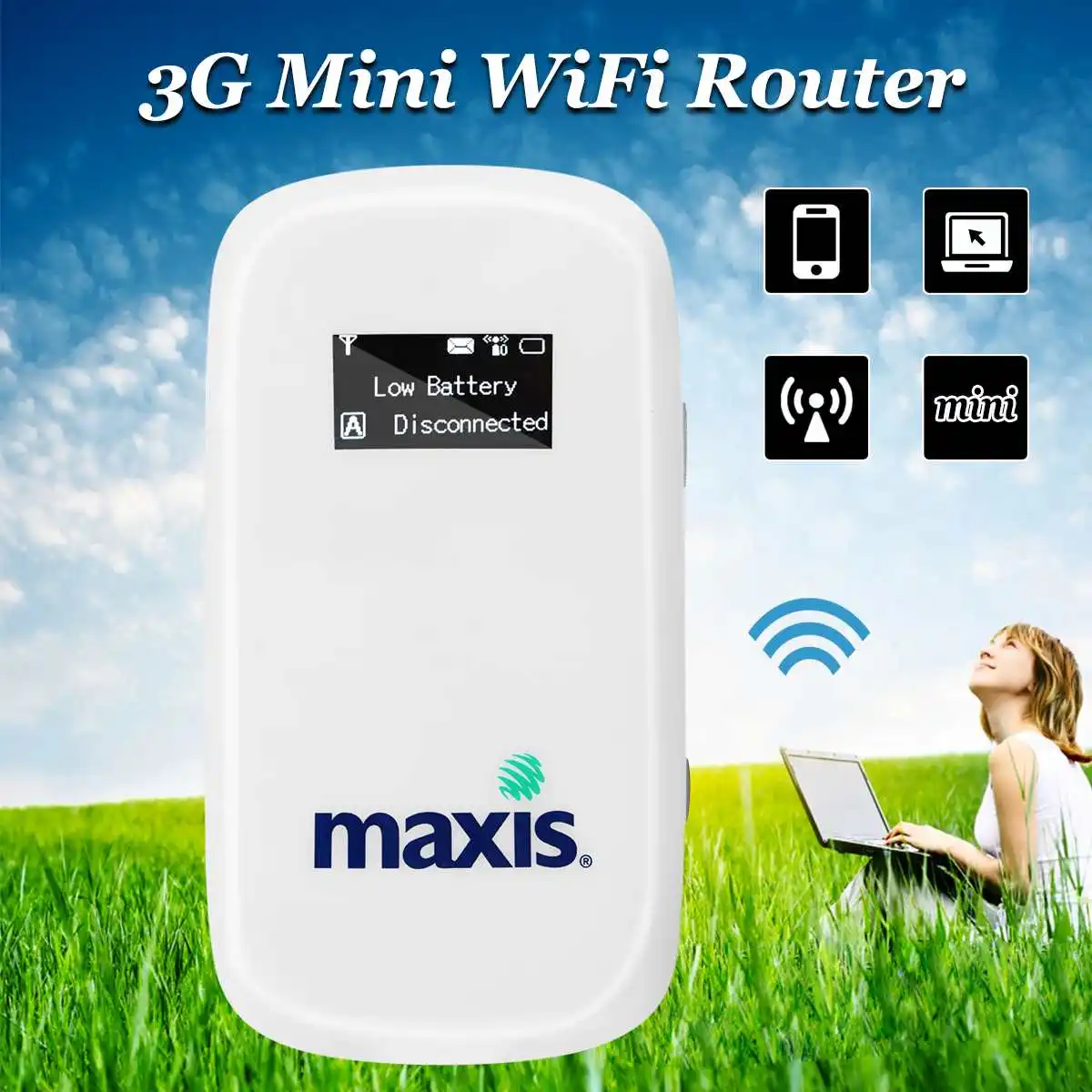 

UNLOCKED- 3G Mobile Broadband Modem Wifi Router Mifi SIM Card Wireless Hotspot