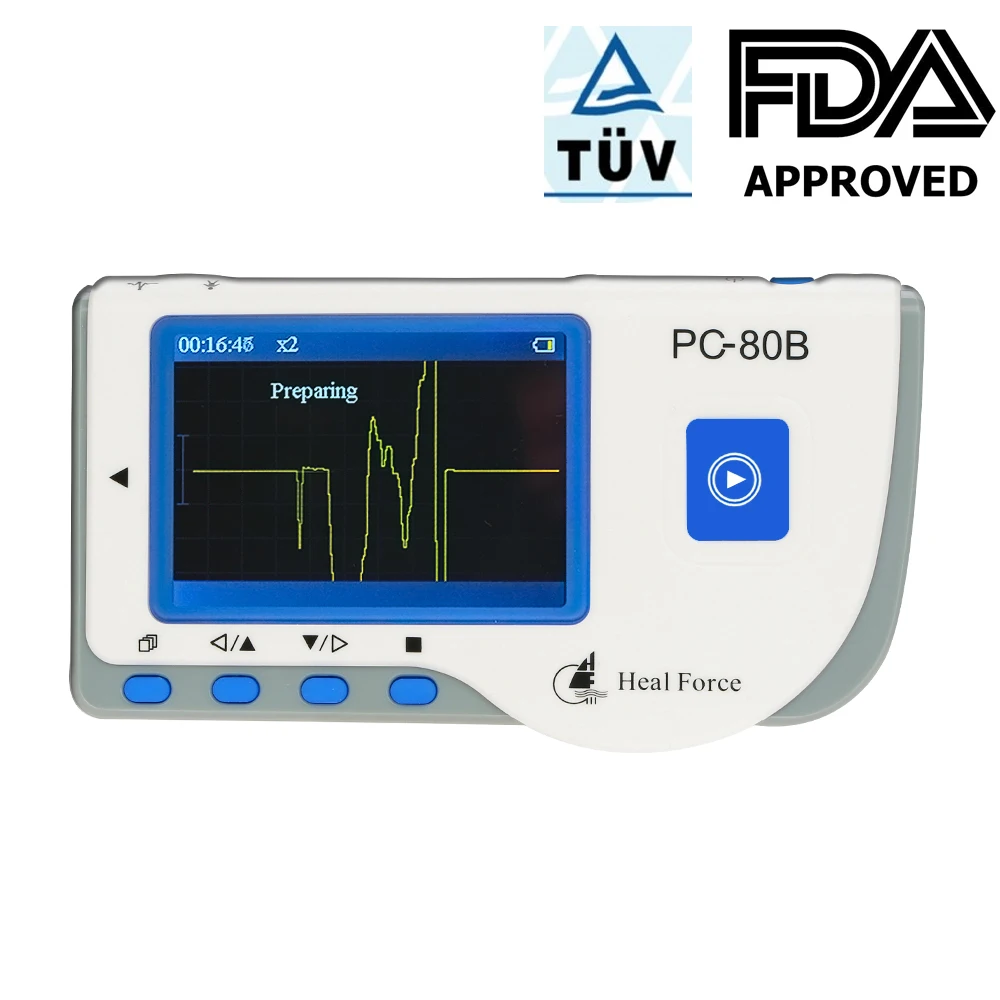 

Heal Force PC-80B Easy ECG Monitors Monitoring Machine LCD Heart Health Monitor Handheld USB Continuous Measuring Function tools