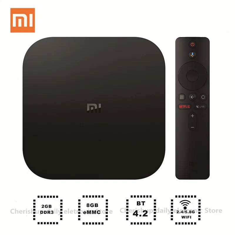 Xiaomi mi коробка S ТВ Android 8 1 4 ядра 2 Гб HD 0 г/5 Г Wi Fi BT4.2 Media Player Поддержка помощник