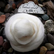 Новинка 100 г Shetland натуральный крем белая шерсть-ровинг/игла для валяния