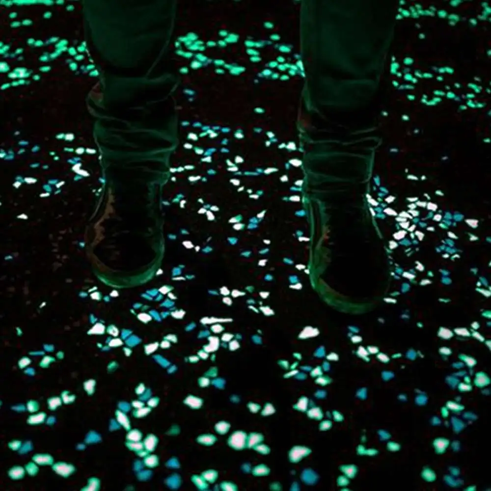 

300pc Luminous Stones Glow in the Dark Garden Walkways Plant Yard Decor Artificial Pebble for Aquarium Fish Tank Decoration
