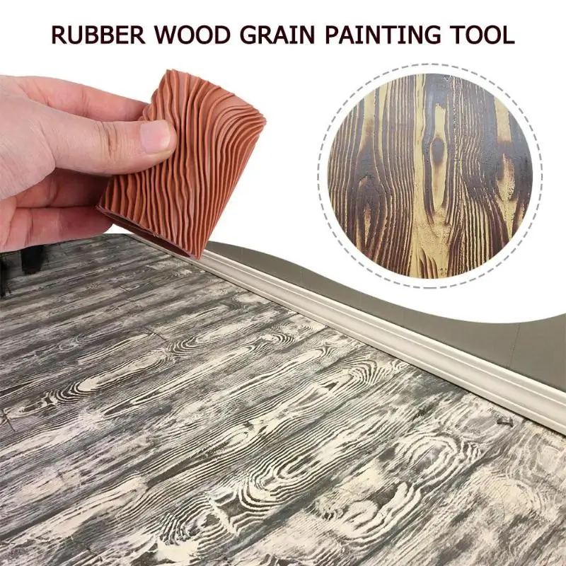 Rubber Wood Grain Painting Tool Imitation Wood Graining Pattern Wall Texture Art Paint DIY Brush