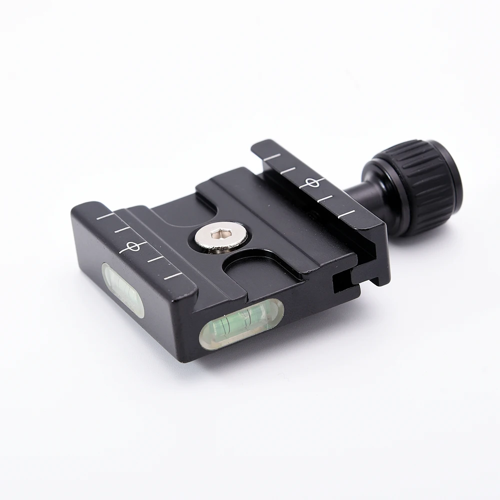 

GloryStar QR-50 Quick Release Plate Clamp Adapter with Built-in Bubble Level for Arca Swiss RRS Wimberley Tripod Ball Head