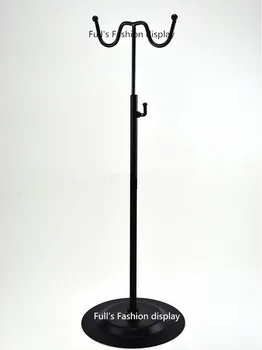 

Silver Black double hook women bag display rack holder adjustable wig/silk scarf/purse/handbag display stand Metal baking paint