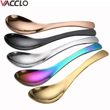 Vacclo, cucharas chinas de acero inoxidable, cucharas de conteo de fondo redondo, cucharas gruesas de múltiples especificaciones, vajilla personalizada más profunda