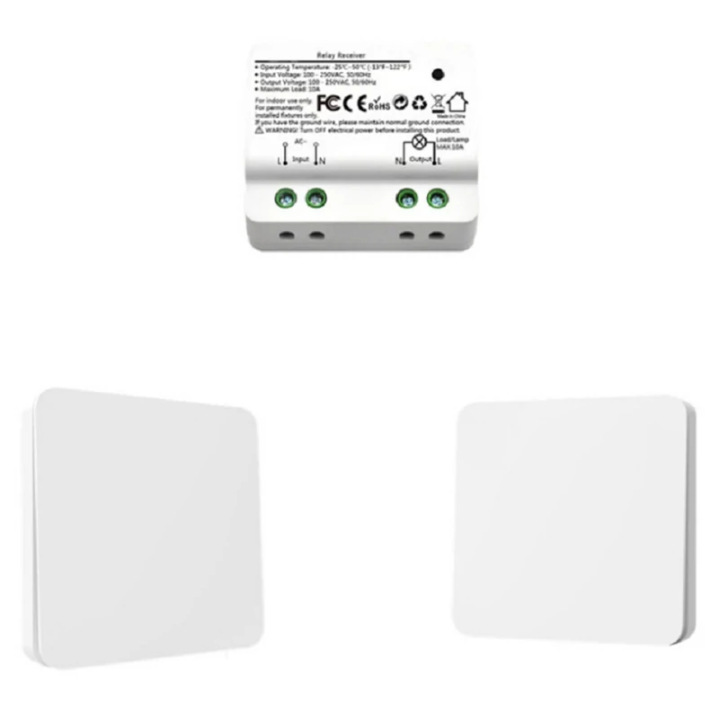 

Wireless Switch Kinetic Energy Without Battery,No Wiring,Easy To Install,Remote Control Light,Fan,Exhaust Fan 2 Remote Control