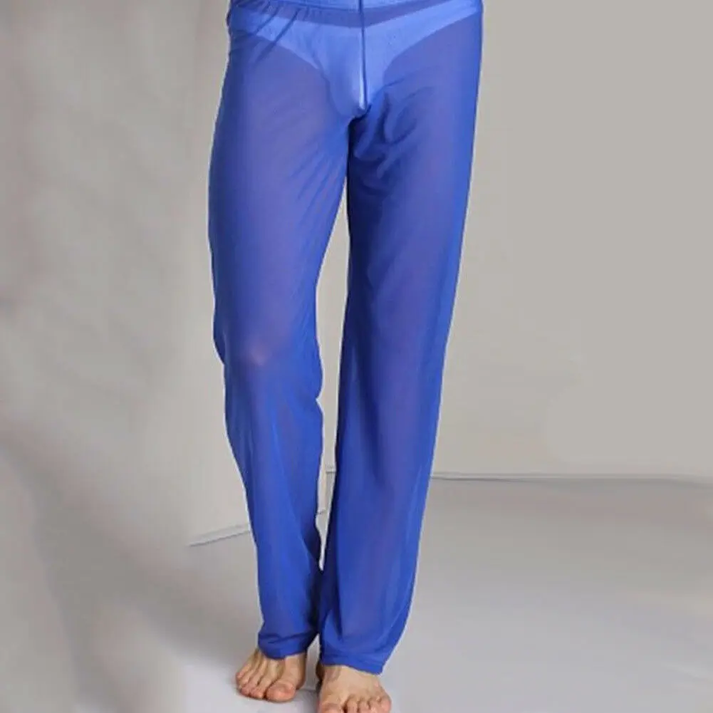 

Men's Breathable Lingerie Long Pants Mesh Sheer See-through Underwear Trousers