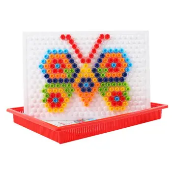 

296 Mushroom Nail 3D Puzzle Assemble Games DIY Plastic Flashboard Children Toys DIY Educational Toys