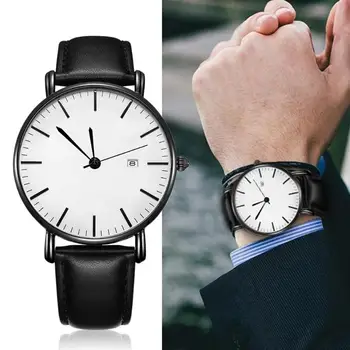 

Fashion Large Dial Military Quartz Men Watch Leather Sport watches High Quality Clock Wristwatch Relogio Masculino