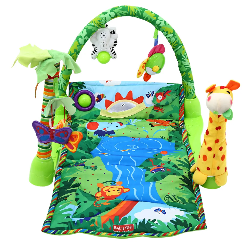 Новорожденный ребенок играть коврики Rainforest музыка детские мягкий игровой коврик
