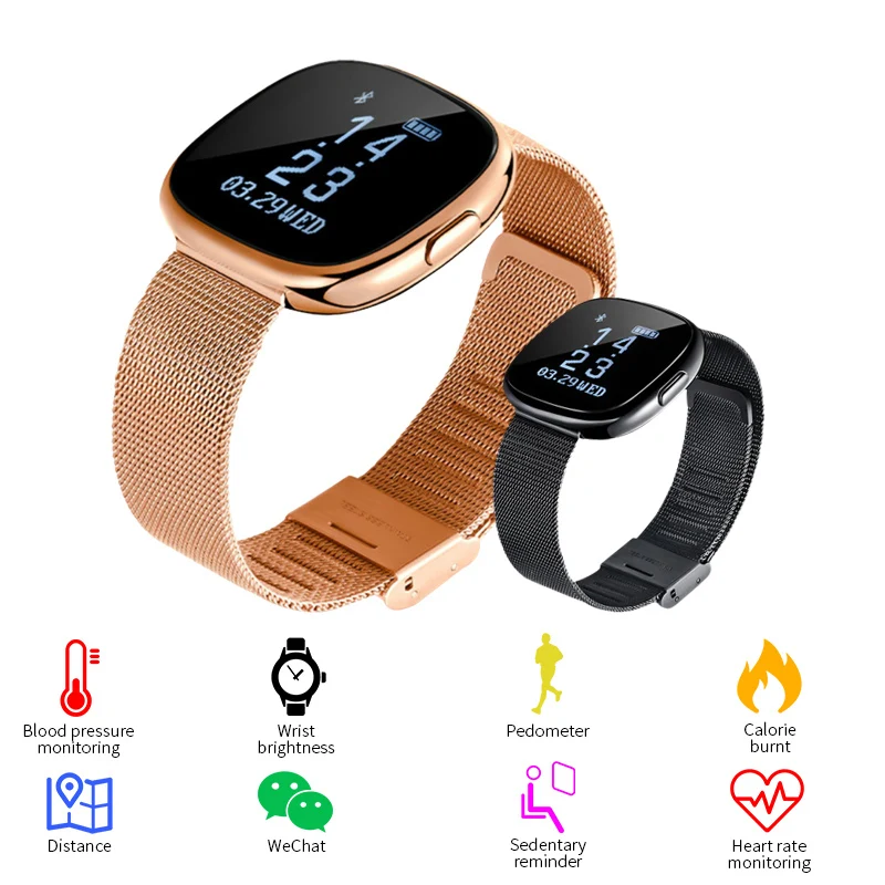 

2019 Smart Watch Women Luxury Fashion Heart Rate Watch Pedometer Message Remind IP67 Waterproof Smart Digital Watches for iPhone