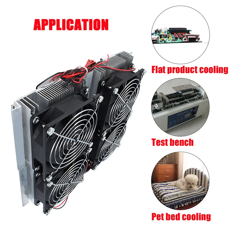 

12V 14A Semiconductor Refrigeration Radiator Thermoelectric 4 Cooling Fan Plate