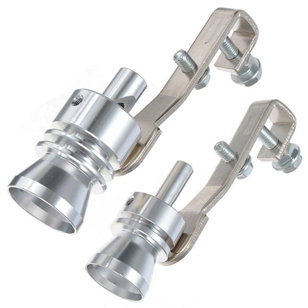 Silenciador de escape de aluminio Universal tubo Turbo sonido falso soplado BOV simulador silbato tamaño L alta calidad