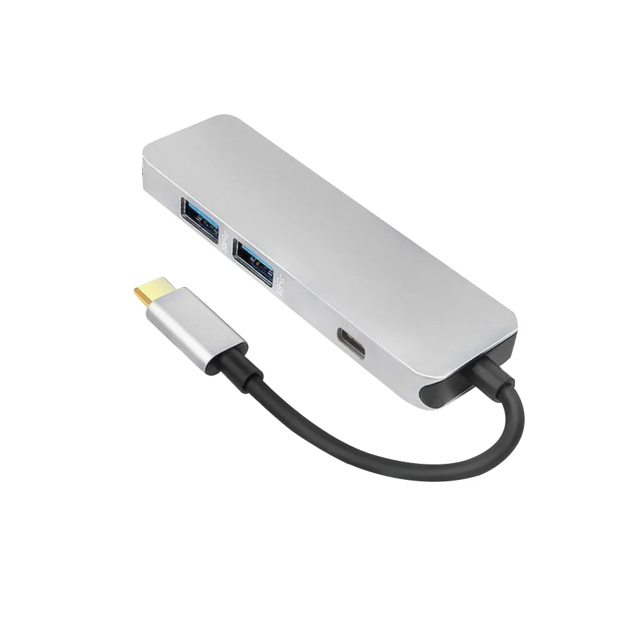 

Ult-Best 4-In-1 2Usb Ports Type-C Hub Docking Station Support 4Kx2K Hdmi Usb3.0 Pd Charging Port Adapter Aluminum Alloy Multi-
