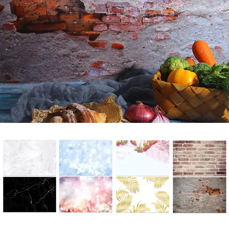 

Double-Sided Studio Background Paper Wooden Grain Marble Cement Wall Pattern Shooting Props Photography Backdrop