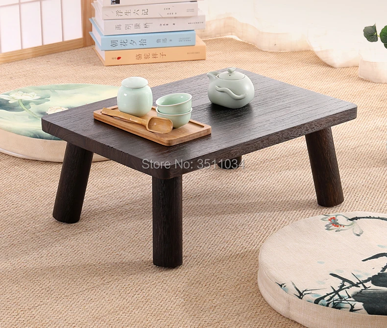 Japanese Antique Small Table 50x35x20cm Paulownia Wood Traditional Asian Furniture Living Room Low Floor Coffee Table Wooden
