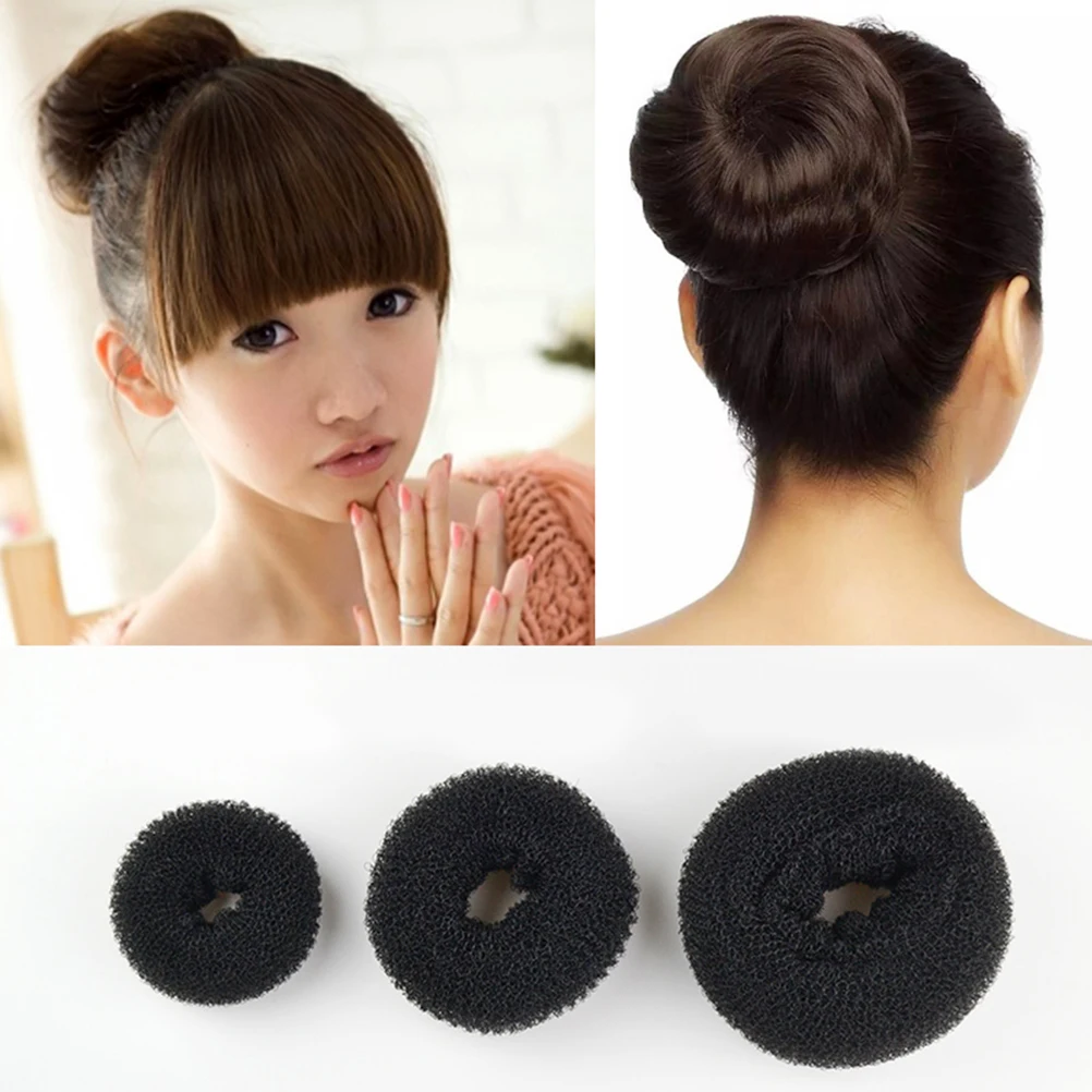 3pcs/set Bun Maker Black Elastic Odorless Hairstyle Maker Chigon Maker